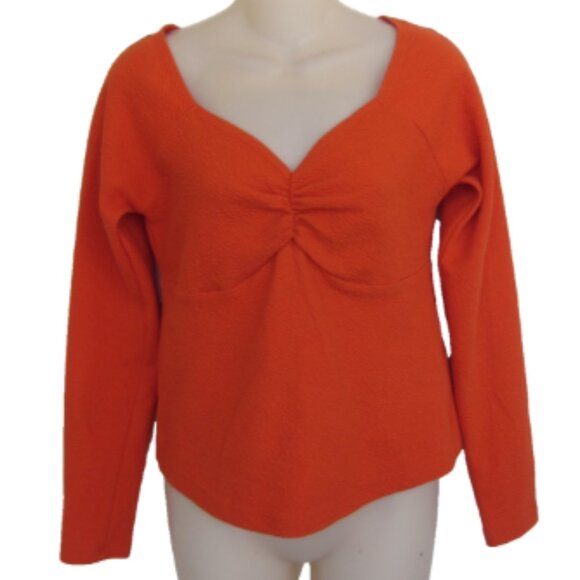 Maeve Anthropologie Vibrant Orange Long Sleeve Shirt - Picture 1 of 3